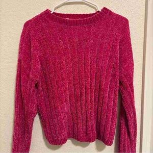 Women's Ribbed Knit Sweater - Red